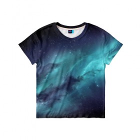 Детская футболка 3D с принтом Космическая текстура в Курске, 100% гипоаллергенный полиэфир | прямой крой, круглый вырез горловины, длина до линии бедер, чуть спущенное плечо, ткань немного тянется | abstraction | cosmos | nebula | space | star | universe | абстракция | вселенная | звезды | космос | мир | планеты