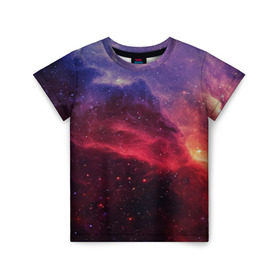 Детская футболка 3D с принтом Звездная ночь в Курске, 100% гипоаллергенный полиэфир | прямой крой, круглый вырез горловины, длина до линии бедер, чуть спущенное плечо, ткань немного тянется | abstraction | cosmos | nebula | space | star | universe | абстракция | вселенная | звезды | космос | мир | планеты