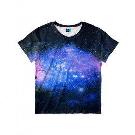 Детская футболка 3D с принтом Звёзды космоса в Курске, 100% гипоаллергенный полиэфир | прямой крой, круглый вырез горловины, длина до линии бедер, чуть спущенное плечо, ткань немного тянется | abstraction | cosmos | nebula | space | star | universe | абстракция | вселенная | звезды | космос | мир | планеты