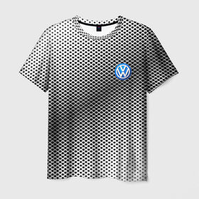 Мужская футболка 3D с принтом VOLKSWAGEN SPORT в Курске, 100% полиэфир | прямой крой, круглый вырез горловины, длина до линии бедер | 