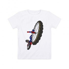 Детская футболка хлопок с принтом Велосипед в Курске, 100% хлопок | круглый вырез горловины, полуприлегающий силуэт, длина до линии бедер | 