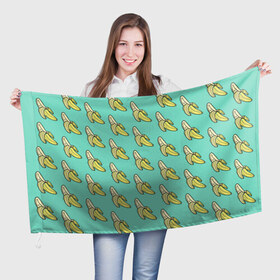 Флаг 3D с принтом Бааны в Курске, 100% полиэстер | плотность ткани — 95 г/м2, размер — 67 х 109 см. Принт наносится с одной стороны | banana | food | vegan | vegetarian | банан | веган | вегетарианство | еда