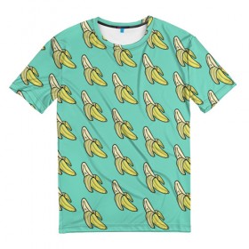 Мужская футболка 3D с принтом Бананы в Курске, 100% полиэфир | прямой крой, круглый вырез горловины, длина до линии бедер | banana | food | vegan | vegetarian | банан | веган | вегетарианство | еда
