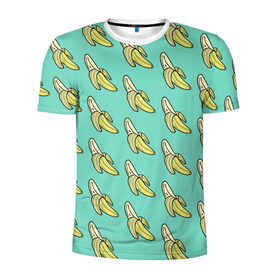 Мужская футболка 3D спортивная с принтом Бааны в Курске, 100% полиэстер с улучшенными характеристиками | приталенный силуэт, круглая горловина, широкие плечи, сужается к линии бедра | banana | food | vegan | vegetarian | банан | веган | вегетарианство | еда