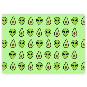 Поздравительная открытка с принтом Green в Курске, 100% бумага | плотность бумаги 280 г/м2, матовая, на обратной стороне линовка и место для марки
 | alien | food | vegetarian | авокадо | вегетарианство | еда | пришелец
