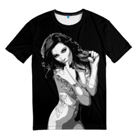 Мужская футболка 3D с принтом Trap girl в Курске, 100% полиэфир | прямой крой, круглый вырез горловины, длина до линии бедер | девушка | женщина | трап