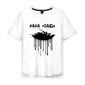 Мужская футболка хлопок Oversize с принтом Papa Roach в Курске, 100% хлопок | свободный крой, круглый ворот, “спинка” длиннее передней части | Тематика изображения на принте: papa roach | roach | папа роач | папароач | папароч | роач | роч