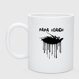 Кружка с принтом Papa Roach в Курске, керамика | объем — 330 мл, диаметр — 80 мм. Принт наносится на бока кружки, можно сделать два разных изображения | papa roach | roach | папа роач | папароач | папароч | роач | роч