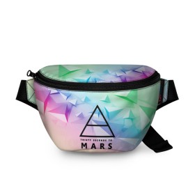 Поясная сумка 3D с принтом 30 Seconds to Mars в Курске, 100% полиэстер | плотная ткань, ремень с регулируемой длиной, внутри несколько карманов для мелочей, основное отделение и карман с обратной стороны сумки застегиваются на молнию | 30 seconds to mars | punk | rock | альтернативный хип хоп | группа | инди поп | музыка | музыкальное произведение | ноты | панк | регги | рок | синти поп