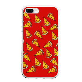 Чехол для iPhone 7Plus/8 Plus матовый с принтом Pizza red в Курске, Силикон | Область печати: задняя сторона чехла, без боковых панелей | fast food | pizza | еда | пицца | фастфуд