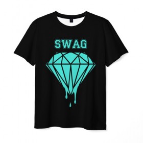 Мужская футболка 3D с принтом Swag diamond в Курске, 100% полиэфир | прямой крой, круглый вырез горловины, длина до линии бедер | 