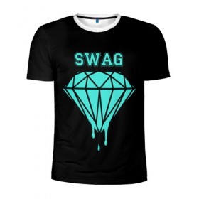 Мужская футболка 3D спортивная с принтом Swag diamond в Курске, 100% полиэстер с улучшенными характеристиками | приталенный силуэт, круглая горловина, широкие плечи, сужается к линии бедра | 