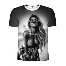 Мужская футболка 3D спортивная с принтом Trap girl в Курске, 100% полиэстер с улучшенными характеристиками | приталенный силуэт, круглая горловина, широкие плечи, сужается к линии бедра | девушка | мода | пляж | стиль