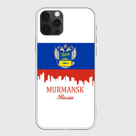 Чехол для iPhone 12 Pro с принтом MURMANSK (Мурманск) в Курске, силикон | область печати: задняя сторона чехла, без боковых панелей | 51 | murmansk | ru | rus | герб | знак | мурманск | мурманская | надпись | область | патриот | полосы | российская | российский | россия | русская | русский | рф | символ | страна | флаг | флага | цвета