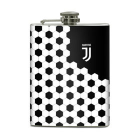 Фляга с принтом Juventus в Курске, металлический корпус | емкость 0,22 л, размер 125 х 94 мм. Виниловая наклейка запечатывается полностью | 