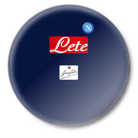 Значок с принтом Napoli в Курске,  металл | круглая форма, металлическая застежка в виде булавки | Тематика изображения на принте: 