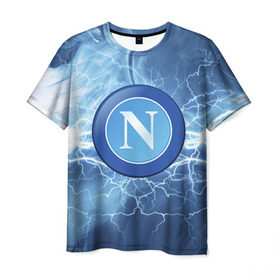 Мужская футболка 3D с принтом Napoli в Курске, 100% полиэфир | прямой крой, круглый вырез горловины, длина до линии бедер | Тематика изображения на принте: 
