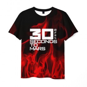Мужская футболка 3D с принтом 30 Seconds to Mars in fire в Курске, 100% полиэфир | прямой крой, круглый вырез горловины, длина до линии бедер | 30 seconds to mars | punk | rock | альтернативный хип хоп | группа | инди поп | музыка | музыкальное произведение | ноты | панк | регги | рок | синти поп