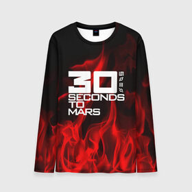 Мужской лонгслив 3D с принтом 30 Seconds to Mars in fire в Курске, 100% полиэстер | длинные рукава, круглый вырез горловины, полуприлегающий силуэт | 30 seconds to mars | punk | rock | альтернативный хип хоп | группа | инди поп | музыка | музыкальное произведение | ноты | панк | регги | рок | синти поп