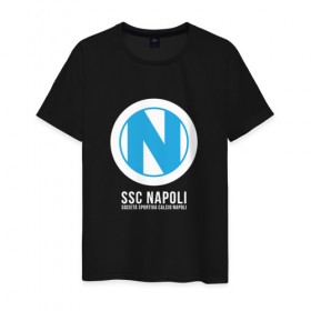 Мужская футболка хлопок с принтом Napoli в Курске, 100% хлопок | прямой крой, круглый вырез горловины, длина до линии бедер, слегка спущенное плечо. | Тематика изображения на принте: 