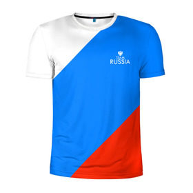 Мужская футболка 3D спортивная с принтом Team Russia 2018 (Premium) в Курске, 100% полиэстер с улучшенными характеристиками | приталенный силуэт, круглая горловина, широкие плечи, сужается к линии бедра | 0x000000123 | russia | team | россия