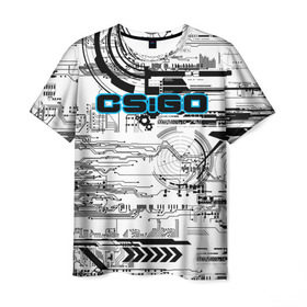 Мужская футболка 3D с принтом CS:GO в Курске, 100% полиэфир | прямой крой, круглый вырез горловины, длина до линии бедер | cs go | global offensive | контр страйк | шутер