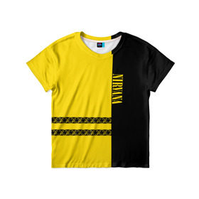 Детская футболка 3D с принтом Nirvana в Курске, 100% гипоаллергенный полиэфир | прямой крой, круглый вырез горловины, длина до линии бедер, чуть спущенное плечо, ткань немного тянется | kurt cobain | nirvana | курт кобейн | нервана | нирвана | рок группа