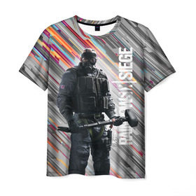 Мужская футболка 3D с принтом Rainbow Six Siege в Курске, 100% полиэфир | прямой крой, круглый вырез горловины, длина до линии бедер | battlefield | call of duty | clancy | cod | counter | csgo | game | rainbow | six | strike | tom | игра | клэнси | код | ксго | том | шутер