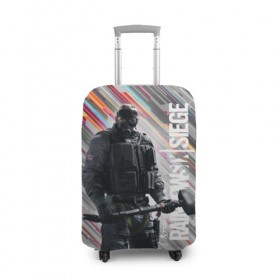 Чехол для чемодана 3D с принтом Rainbow Six Siege в Курске, 86% полиэфир, 14% спандекс | двустороннее нанесение принта, прорези для ручек и колес | battlefield | call of duty | clancy | cod | counter | csgo | game | rainbow | six | strike | tom | игра | клэнси | код | ксго | том | шутер