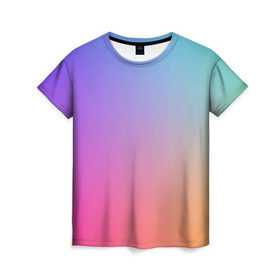 Женская футболка 3D с принтом Абстракция Градиент Текстура в Курске, 100% полиэфир ( синтетическое хлопкоподобное полотно) | прямой крой, круглый вырез горловины, длина до линии бедер | gradient | разноцветный | яркий