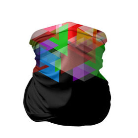 Бандана-труба 3D с принтом Калейдоскоп чёрный в Курске, 100% полиэстер, ткань с особыми свойствами — Activecool | плотность 150‒180 г/м2; хорошо тянется, но сохраняет форму | Тематика изображения на принте: калейдоскоп | мозаика | разноцветный | черный | яркий