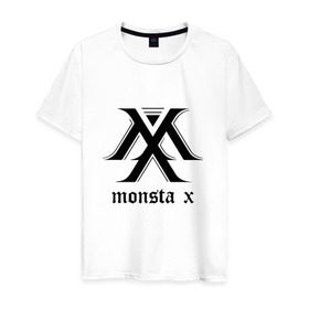 Мужская футболка хлопок с принтом MONSTA X_4 в Курске, 100% хлопок | прямой крой, круглый вырез горловины, длина до линии бедер, слегка спущенное плечо. | monsta x | монст х