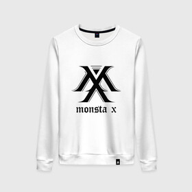 Женский свитшот хлопок с принтом MONSTA X_4 в Курске, 100% хлопок | прямой крой, круглый вырез, на манжетах и по низу широкая трикотажная резинка  | monsta x | монст х