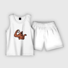 Детская пижама с шортами хлопок с принтом Медведь с мячом в Курске,  |  | bear | sport | волейбол | животные | медведь | мишка | мяч | спорт
