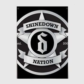 Постер с принтом Shinedown Nation в Курске, 100% бумага
 | бумага, плотность 150 мг. Матовая, но за счет высокого коэффициента гладкости имеет небольшой блеск и дает на свету блики, но в отличии от глянцевой бумаги не покрыта лаком | 