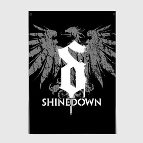 Постер с принтом Shinedown в Курске, 100% бумага
 | бумага, плотность 150 мг. Матовая, но за счет высокого коэффициента гладкости имеет небольшой блеск и дает на свету блики, но в отличии от глянцевой бумаги не покрыта лаком | 