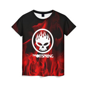 Женская футболка 3D с принтом The Offspring в Курске, 100% полиэфир ( синтетическое хлопкоподобное полотно) | прямой крой, круглый вырез горловины, длина до линии бедер | punk | rock | the offspring | альтернативный хип хоп | группа | инди поп | музыка | музыкальное произведение | ноты | огонь | панк | регги | рок | синти поп