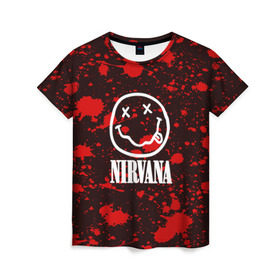 Женская футболка 3D с принтом NIRVANA в Курске, 100% полиэфир ( синтетическое хлопкоподобное полотно) | прямой крой, круглый вырез горловины, длина до линии бедер | nirvana | punk | rock | альтернативный хип хоп | группа | инди поп | музыка | музыкальное произведение | ноты | панк | регги | рок | синти поп