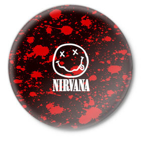 Значок с принтом NIRVANA в Курске,  металл | круглая форма, металлическая застежка в виде булавки | nirvana | punk | rock | альтернативный хип хоп | группа | инди поп | музыка | музыкальное произведение | ноты | панк | регги | рок | синти поп