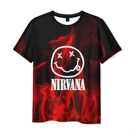 Мужская футболка 3D с принтом NIRVANA в Курске, 100% полиэфир | прямой крой, круглый вырез горловины, длина до линии бедер | nirvana | punk | rock | альтернативный хип хоп | группа | инди поп | музыка | музыкальное произведение | ноты | панк | регги | рок | синти поп