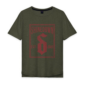 Мужская футболка хлопок Oversize с принтом Shinedown est. 2001 в Курске, 100% хлопок | свободный крой, круглый ворот, “спинка” длиннее передней части | shinedown