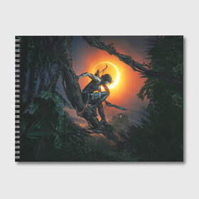 Альбом для рисования с принтом Shadow of the Tomb Raider в Курске, 100% бумага
 | матовая бумага, плотность 200 мг. | Тематика изображения на принте: croft | lara | raider | tomb | гробниц | крофт | лара | расхитительница