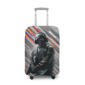 Чехол для чемодана 3D с принтом Rainbow Six Siege в Курске, 86% полиэфир, 14% спандекс | двустороннее нанесение принта, прорези для ручек и колес | battlefield | call of duty | clancy | cod | counter | csgo | game | rainbow | six | strike | tom | игра | клэнси | код | ксго | том | шутер