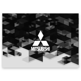 Поздравительная открытка с принтом Mitsubishi sport geometry в Курске, 100% бумага | плотность бумаги 280 г/м2, матовая, на обратной стороне линовка и место для марки
 |  машина | марка | митсубиси