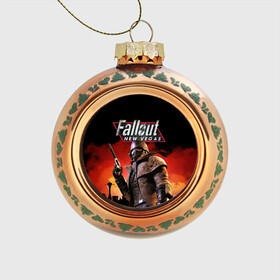Стеклянный ёлочный шар с принтом Fallout New Vegas в Курске, Стекло | Диаметр: 80 мм | fallout | fallout 3 | fallout 3 new vegas | game | new vegas | rpg | игры | фалаут 3 | фалаут нью вегас | фаллаут