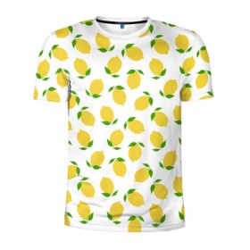 Мужская футболка 3D спортивная с принтом Лимоны в Курске, 100% полиэстер с улучшенными характеристиками | приталенный силуэт, круглая горловина, широкие плечи, сужается к линии бедра | food | lemon | vegan | vegetarian | веган | вегетарианство | еда | лимон