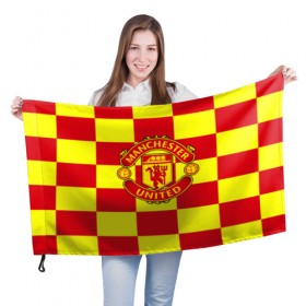 Флаг 3D с принтом Manchester United в Курске, 100% полиэстер | плотность ткани — 95 г/м2, размер — 67 х 109 см. Принт наносится с одной стороны | 