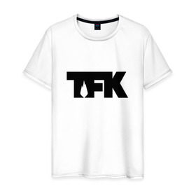Мужская футболка хлопок с принтом TFK logo black в Курске, 100% хлопок | прямой крой, круглый вырез горловины, длина до линии бедер, слегка спущенное плечо. | Тематика изображения на принте: tfk | thousand foot krutch
