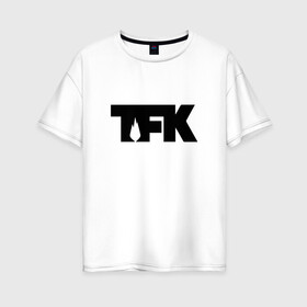 Женская футболка хлопок Oversize с принтом TFK logo black в Курске, 100% хлопок | свободный крой, круглый ворот, спущенный рукав, длина до линии бедер
 | tfk | thousand foot krutch