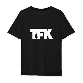 Мужская футболка хлопок Oversize с принтом TFK logo white в Курске, 100% хлопок | свободный крой, круглый ворот, “спинка” длиннее передней части | tfk | thousand foot krutch